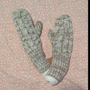 Just Cozy Marled Sherpa Lined Knit Mittens | NWT